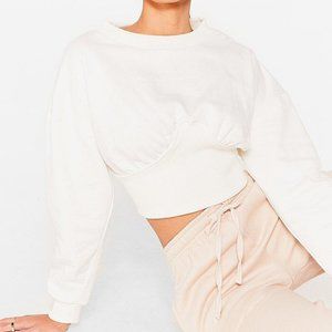 Cropped Corset Sweatshirt
